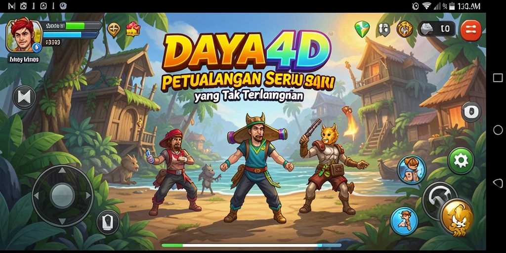 Tampilan layar gameplay yang menampilkan petualangan seru di dunia DAYA4D.