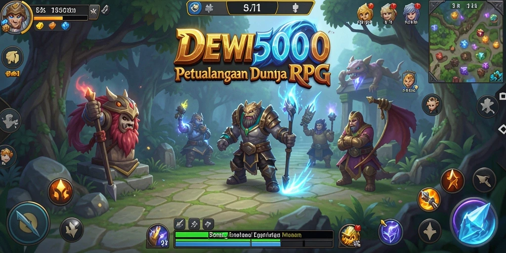 Gameplay DEWI5000 dengan karakter dan pertarungan yang mendebarkan.