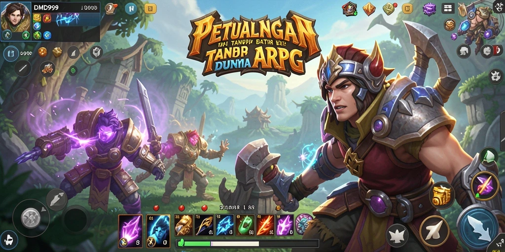 Tampilan gameplay menawan dari DMD999 saat beraksi dalam dunia ARPG.