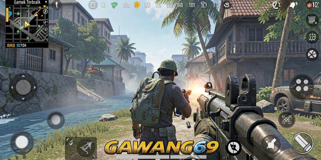 Screenshot utama GAWANG69 menunjukkan aksi menembak yang mendebarkan.