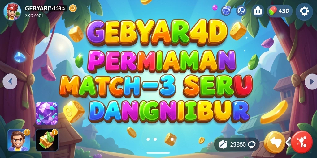 Tampilan gameplay seru GEBYAR4D dalam aksi Match-3.