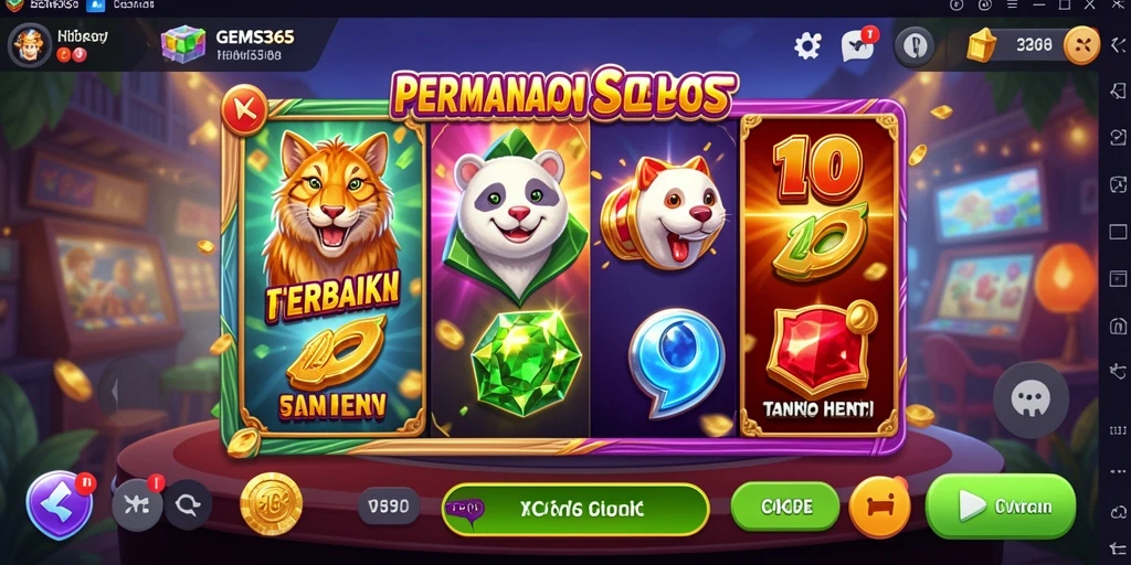 Tampilan menarik gameplay Slot GEMS365 dengan fitur beragam.