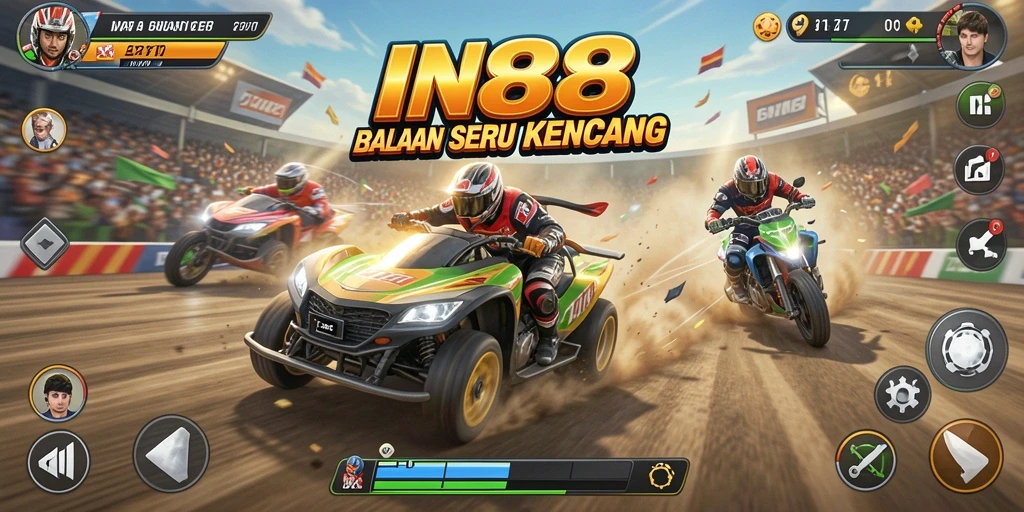 Tampilan gameplay balap yang seru dan mendebarkan di IN88.