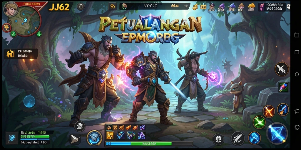 Tampilan gameplay memukau di dunia MMORPG JJ62.