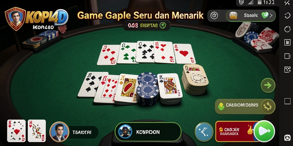 Gameplay KOPI4D yang seru saat bermain Gaple dengan teman.