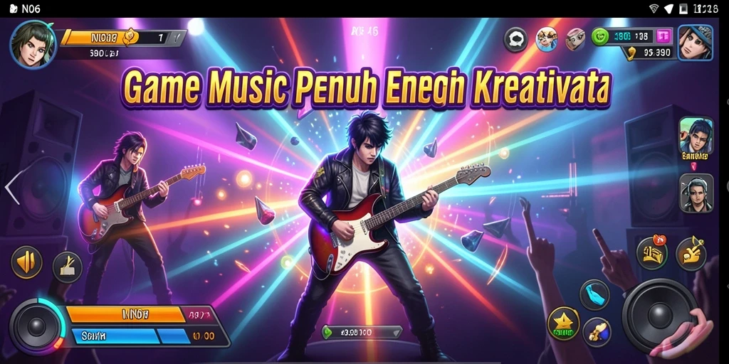 Gameplay N06 menampilkan interaksi dinamis dengan musik.