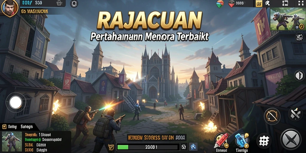 Tampilan gameplay seru dalam RAJACUAN dengan strategi Tower Defense.
