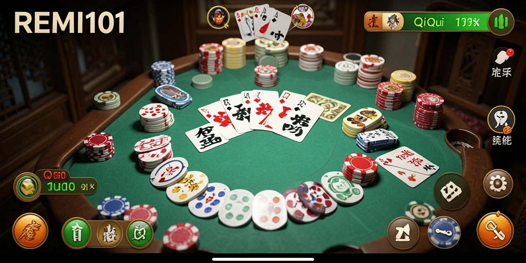 Tampilan gameplay QiuQiu yang seru dan kompetitif.