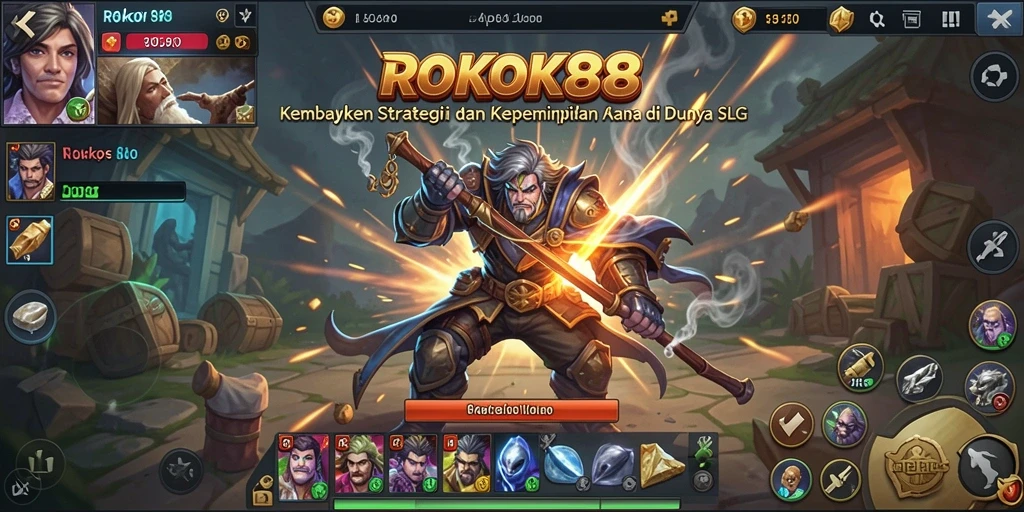Tangkapan layar ROKOK88 menampilkan aksi seru dalam permainan strategi.