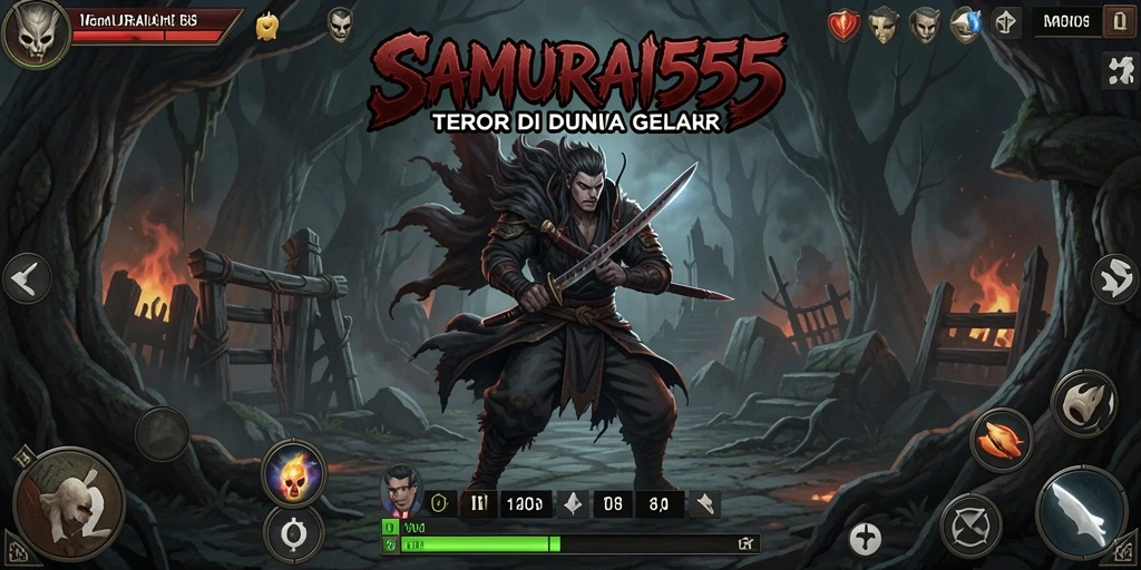 Tangkapan layar menampilkan momen mencekam dalam gameplay SAMURAI555.
