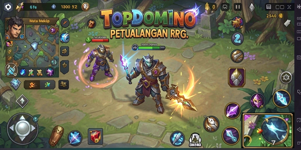 Screenshot menunjukkan aksi mendebarkan dalam pertarungan RPG