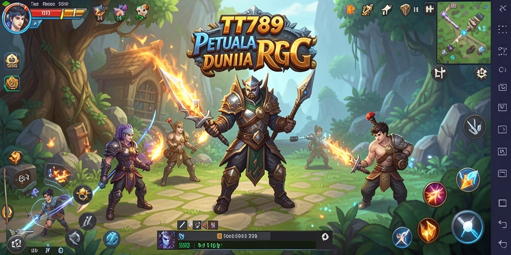 Tangkapan layar utama TT789 menampilkan pertarungan RPG yang mendebarkan.
