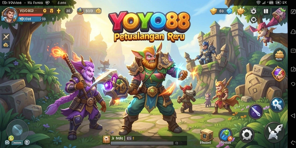 Screenshot gameplay yang menampilkan pertarungan seru dalam <strong>YOYO88</strong>.